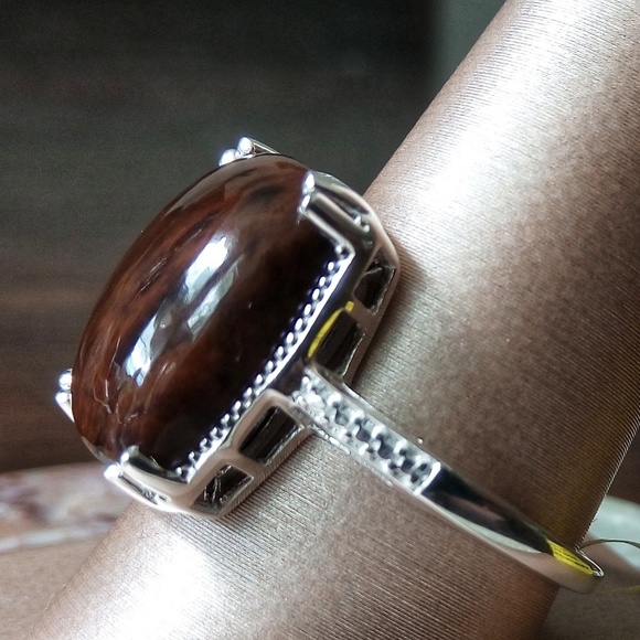 Jewelry - Genuine Coffee Obsidian Ring